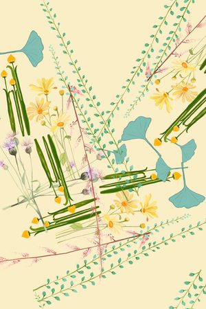 抽象花卉印花华亿平台图片