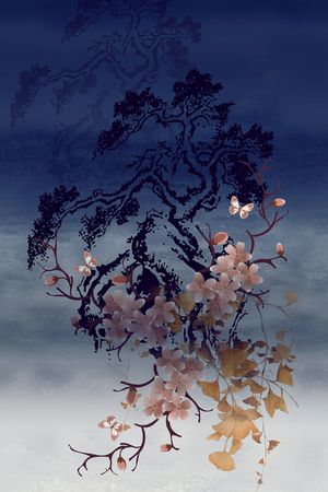 中国风定位花印花华亿平台图片