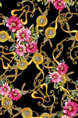 几何花卉印花华亿平台图片