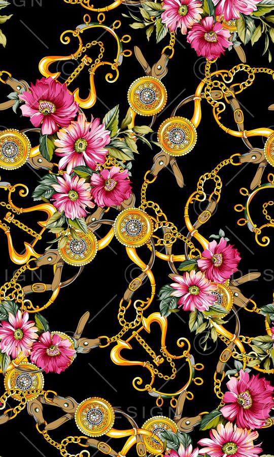 几何花卉印花华亿平台图片