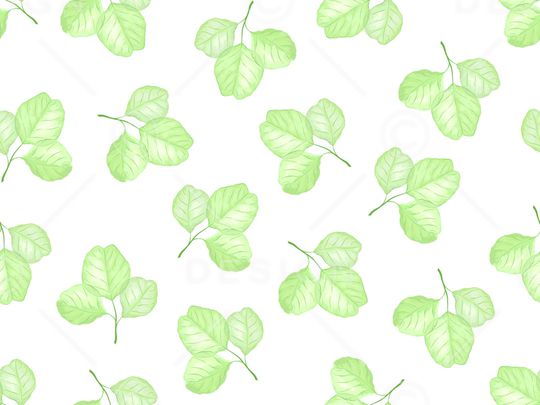 手绘绿叶子印花华亿平台图片