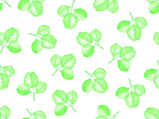 手绘绿叶子印花华亿平台图片