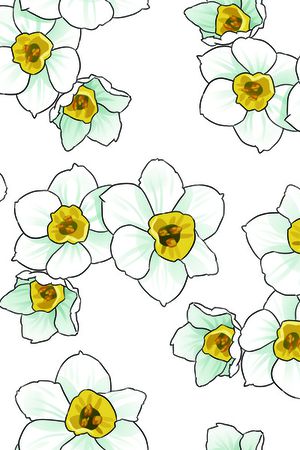 水仙花印花华亿平台图片