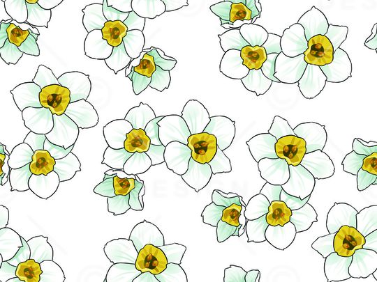 水仙花印花华亿平台图片