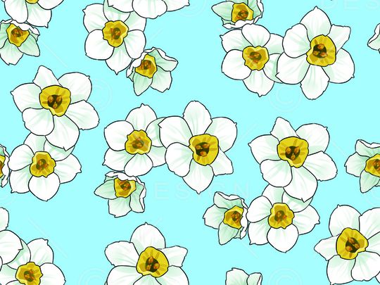 水仙花印花华亿平台图片