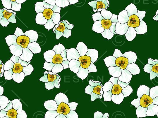 水仙花印花华亿平台图片