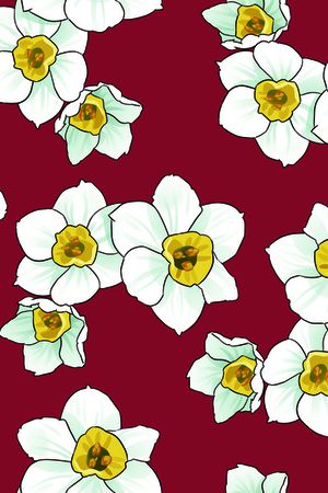 水仙花印花华亿平台图片