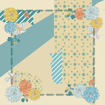 抽象花卉印花华亿平台图片