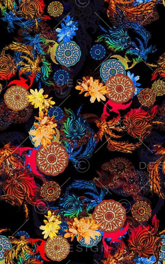 花卉印花华亿平台图片