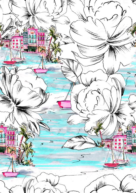 花卉印花华亿平台图片