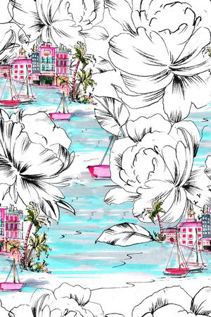 花卉印花华亿平台图片