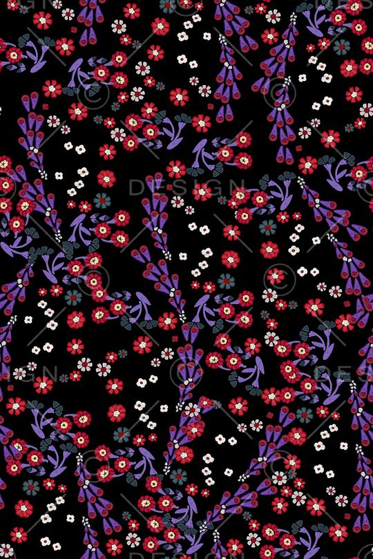 水彩花卉印花华亿平台图片