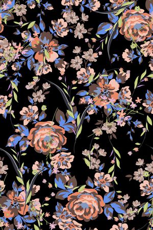 水彩花卉印花华亿平台图片