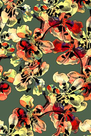 洋阳---花卉印花华亿平台图片