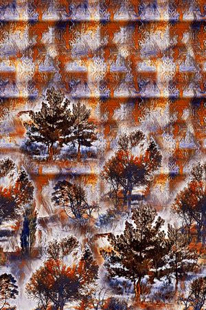 风景景观印花华亿平台图片