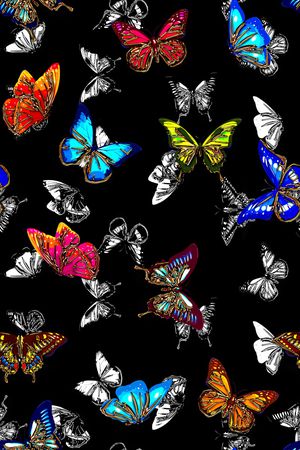 蝴蝶印花华亿平台图片