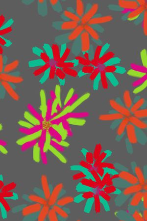 抽象花卉印花华亿平台图片