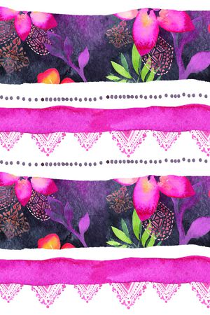 水彩花卉印花华亿平台图片