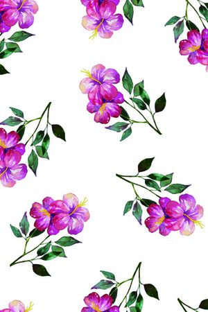水彩花卉印花华亿平台图片