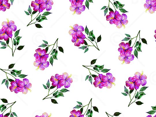 水彩花卉印花华亿平台图片