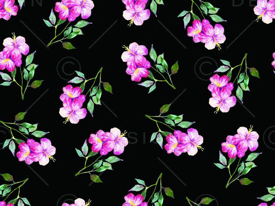 水彩花卉印花华亿平台图片