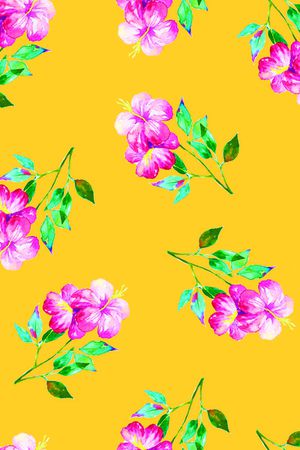 水彩花卉印花华亿平台图片