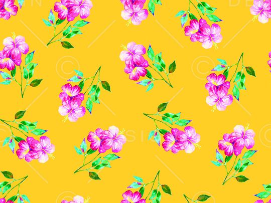 水彩花卉印花华亿平台图片