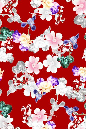 满版散花印花华亿平台图片