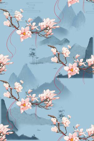 水墨风印花华亿平台图片