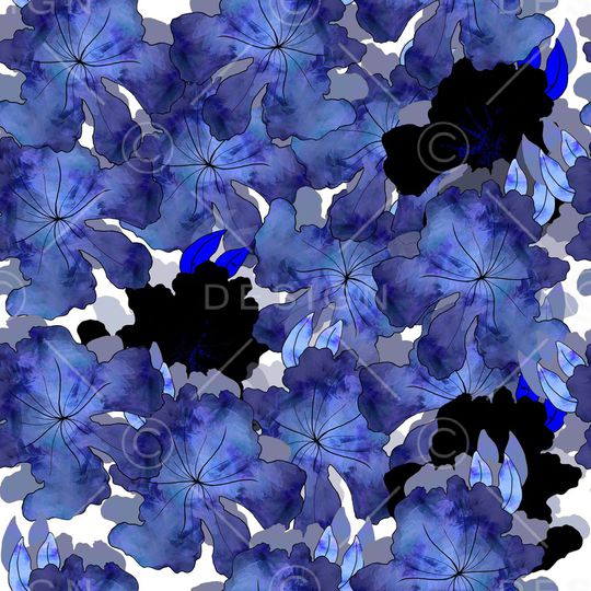 水彩花卉印花华亿平台图片