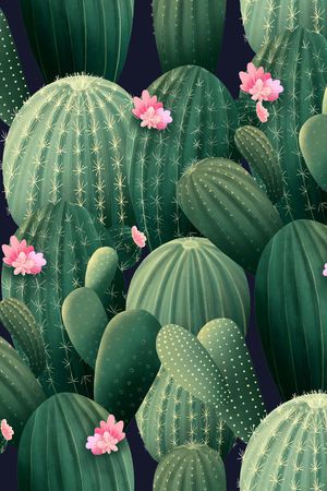 仙人掌印花华亿平台图片