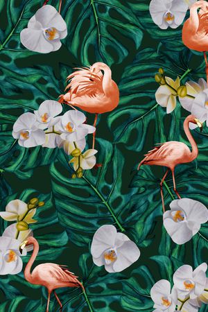 火烈鸟印花华亿平台图片