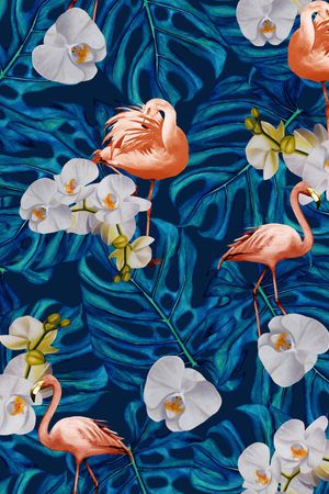 火烈鸟印花华亿平台图片