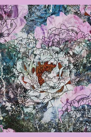 抽象花卉印花华亿平台图片