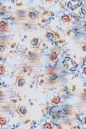 水彩花卉印花华亿平台图片