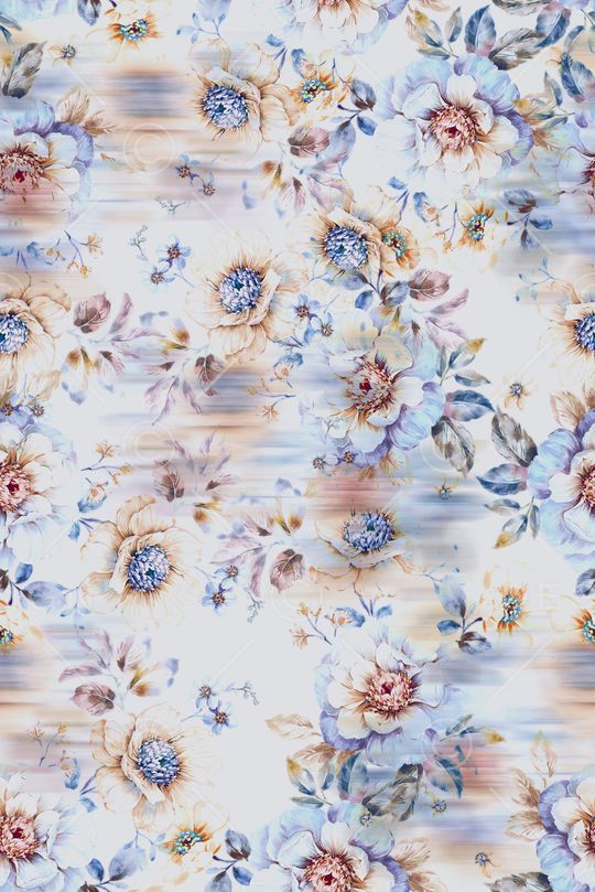 水彩花卉印花华亿平台图片