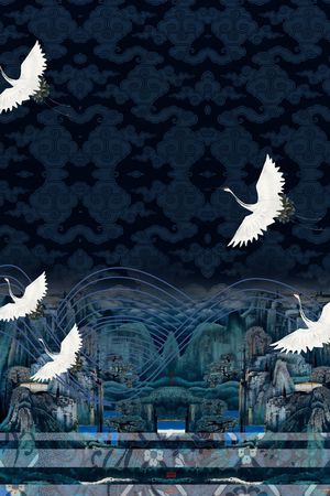 仙鹤印花华亿平台图片