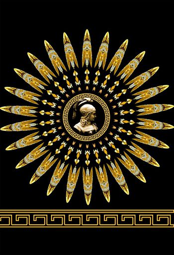 几何抽象复古金属印花华亿平台图片