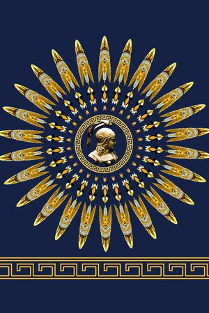 几何抽象复古金属印花华亿平台图片