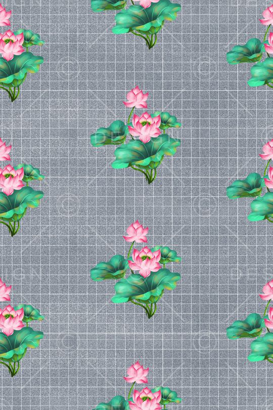 荷花荷叶印花华亿平台图片