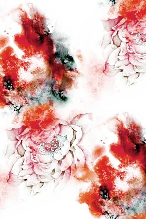 水彩花卉印花华亿平台图片