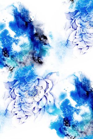 水彩花卉印花华亿平台图片