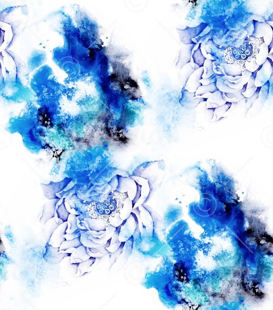 水彩花卉印花华亿平台图片