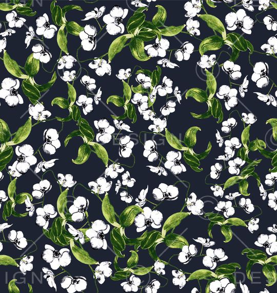 水彩花卉印花华亿平台图片