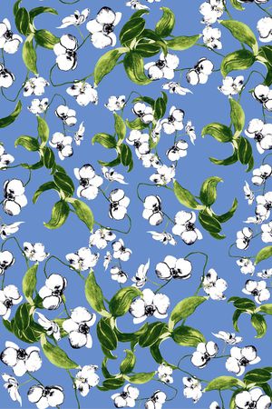 水彩花卉印花华亿平台图片