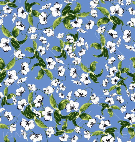 水彩花卉印花华亿平台图片