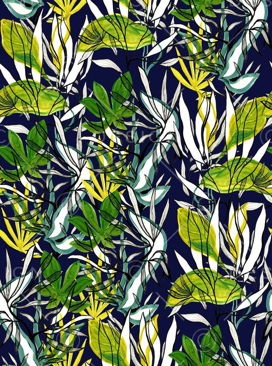 水彩花卉印花华亿平台图片