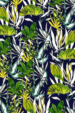 水彩花卉印花华亿平台图片