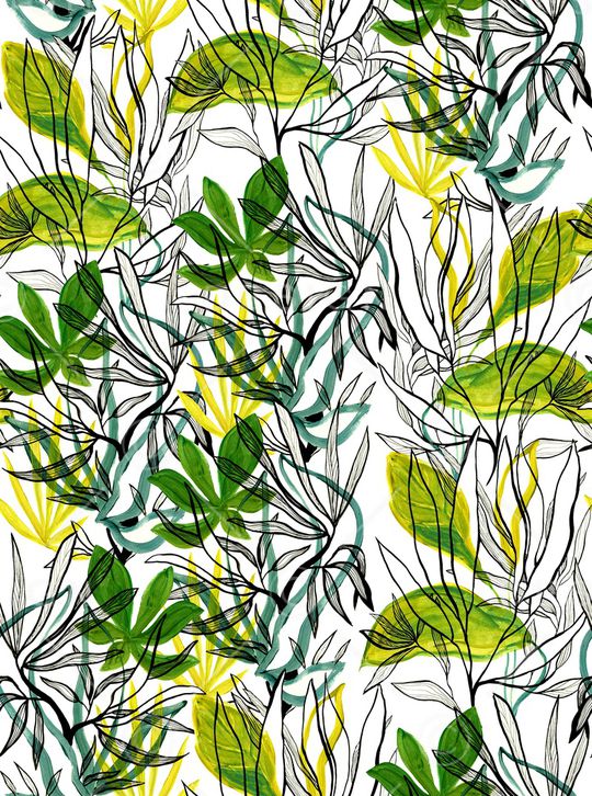 水彩花卉印花华亿平台图片