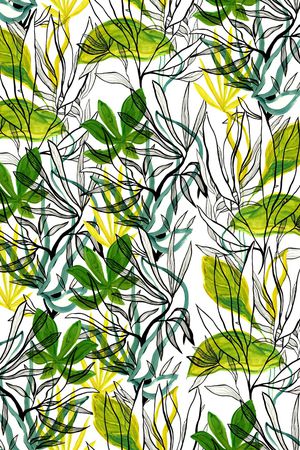 水彩花卉印花华亿平台图片